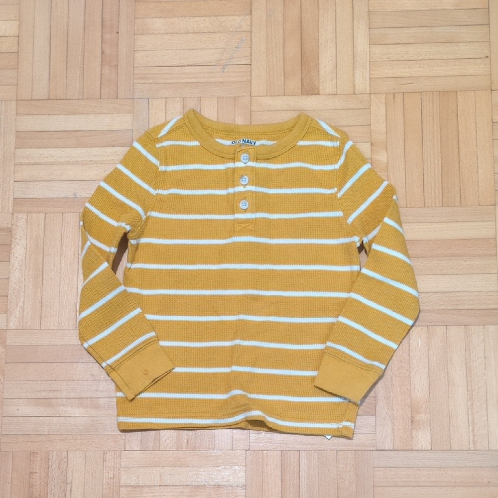 Old Navy Yellow Striped Long Sleeve Tee